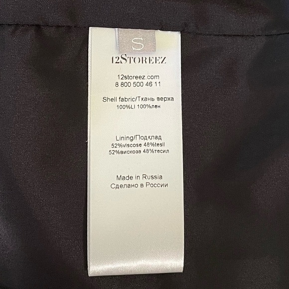 12 Storeez Relaxed Linen Boyfriend Blazer Jacket Blue Glen Plaid Small - Picture 13 of 14